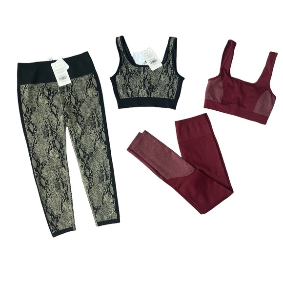 Fabletics Pants - Fabletics Green and Red Leggings Performance Fit